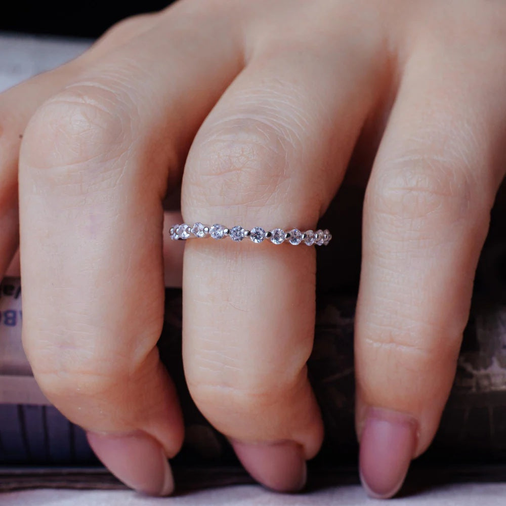 Clear CZ Stackable Eternity Ring