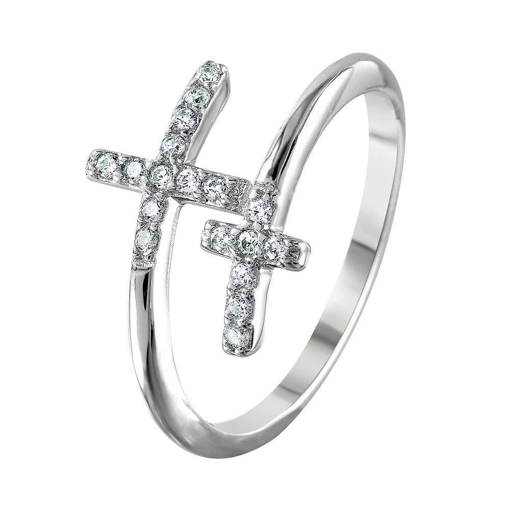 Double CZ Cross Ring