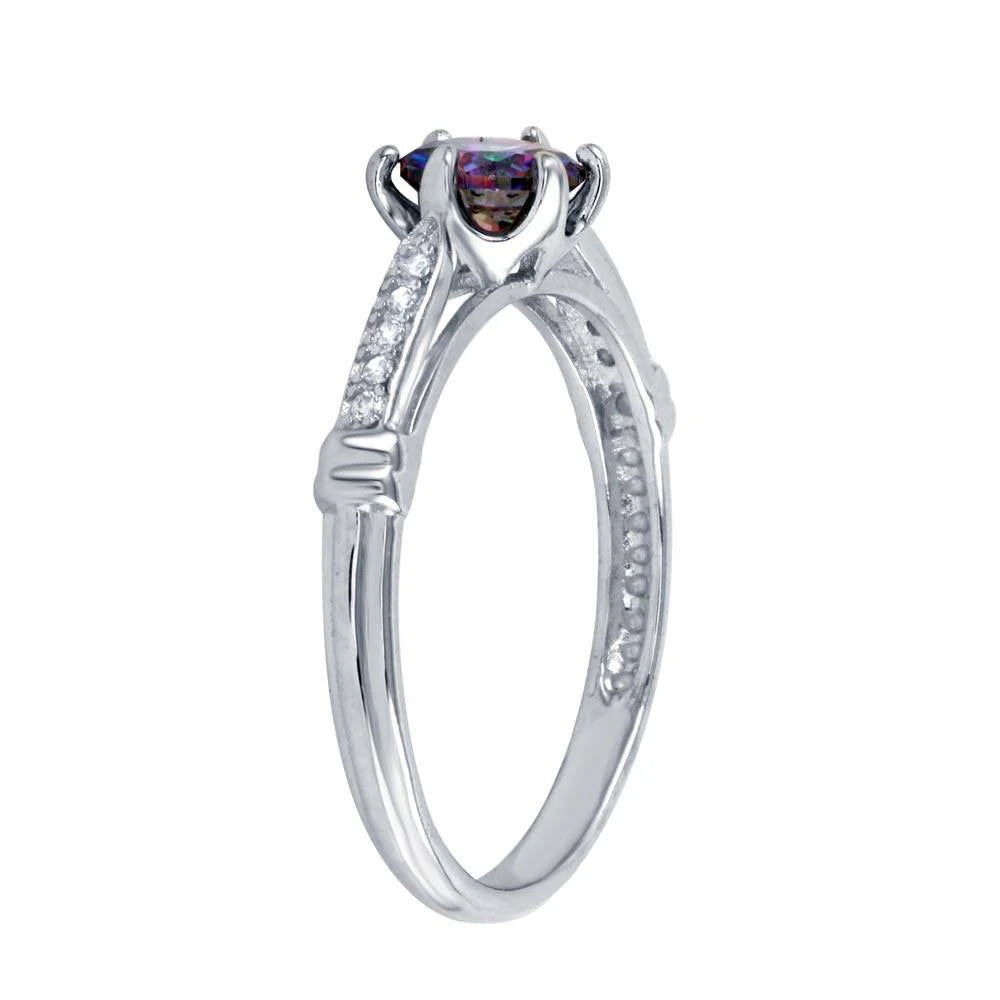 Synthetic Mystic Topaz CZ Ring