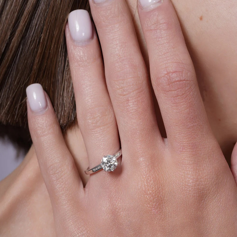 Lab Grown Diamonds 1.48 Carat Solitaire Engagement Ring