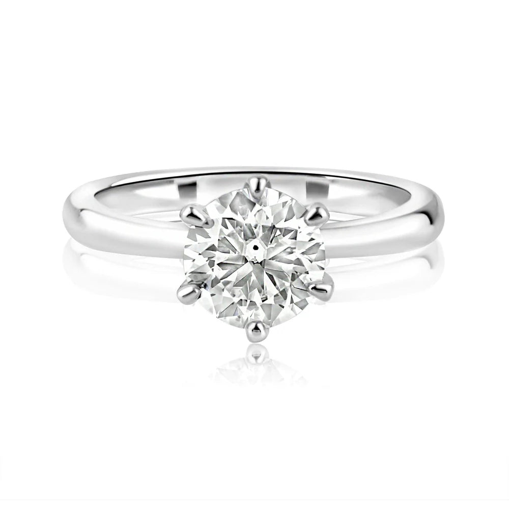 1 Carat Moissanite Engagement Ring