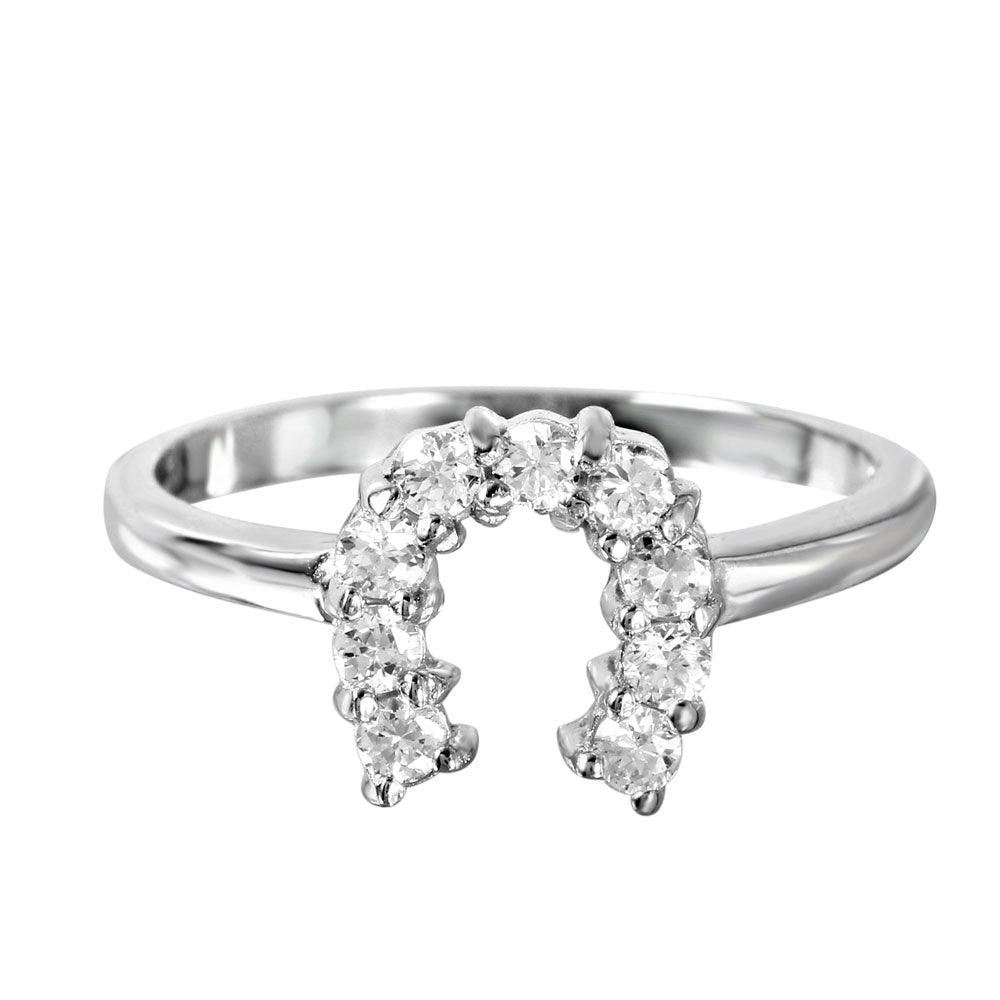 Lucky Horseshoe CZ Ring