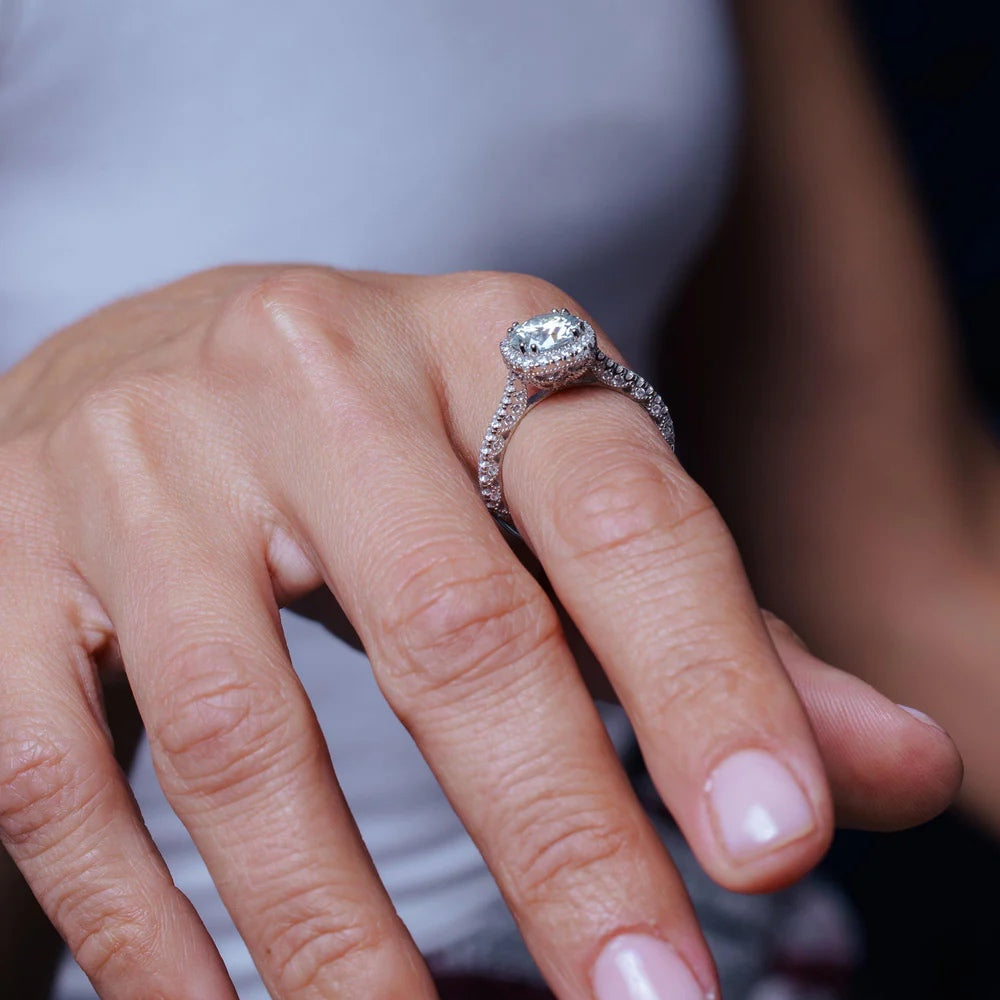 2 Carat Moissanite Stones with CZ Engagement Ring