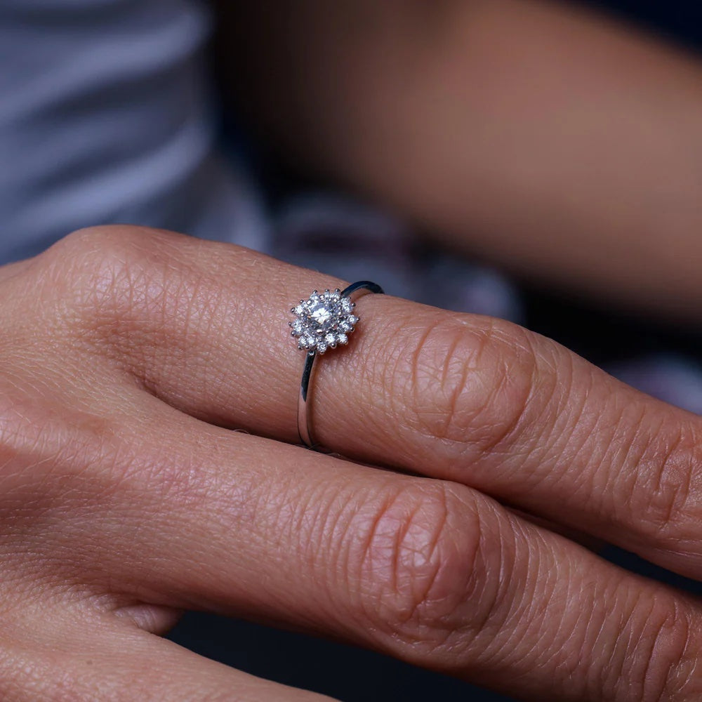 Flower Moissanite Ring