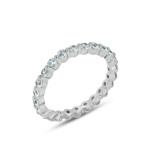Clear CZ Stackable Eternity Ring