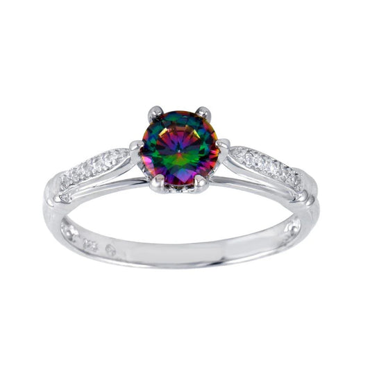 Synthetic Mystic Topaz CZ Ring