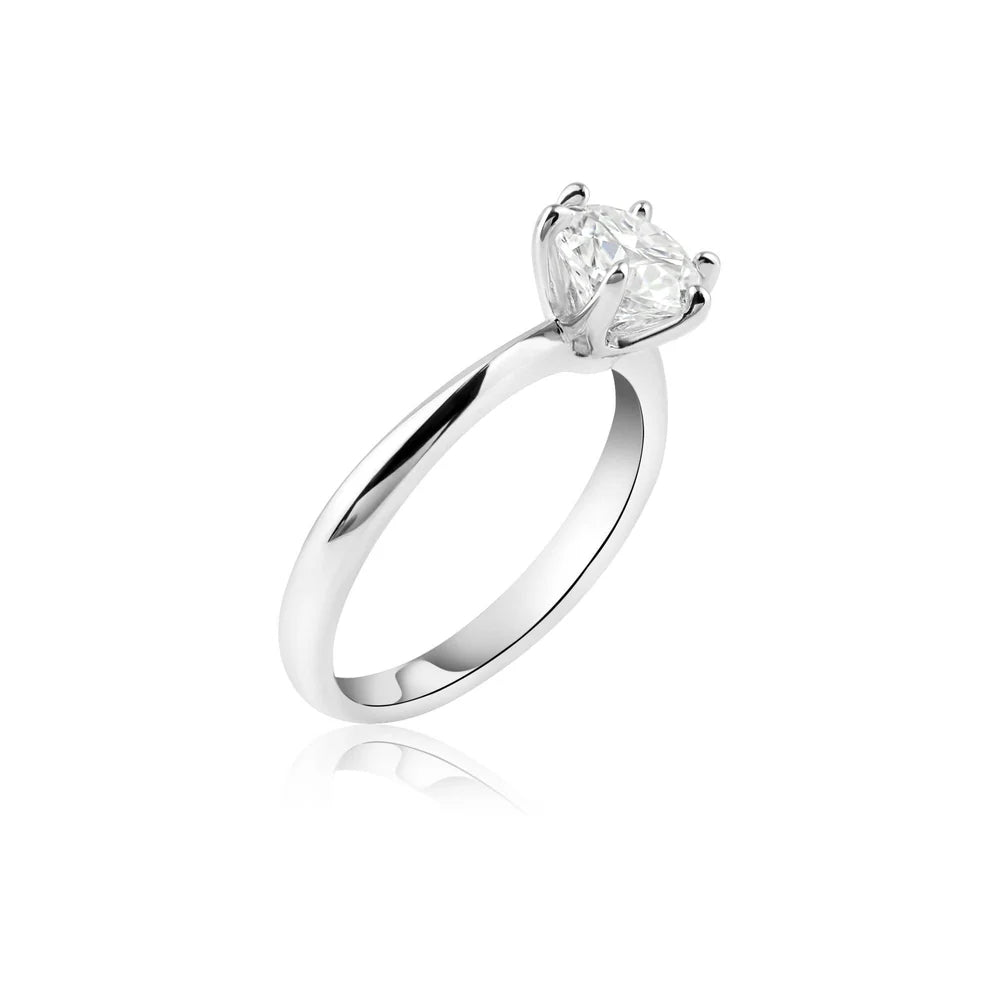 1 Carat Moissanite Engagement Ring