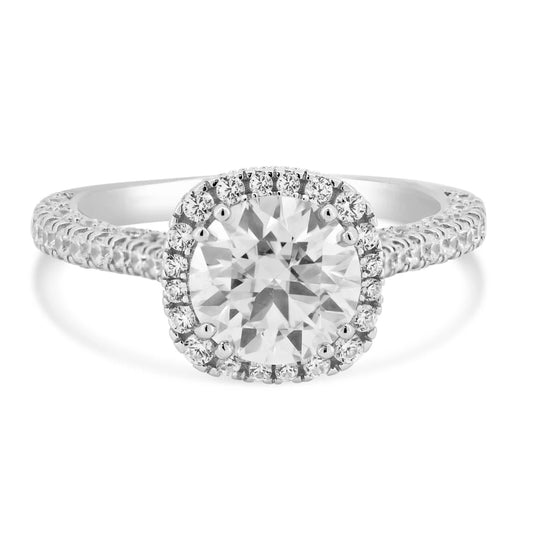 2 Carat Moissanite Stones with CZ Engagement Ring