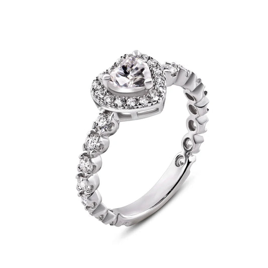 Moissanite Stone Heart Ring