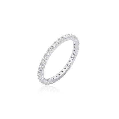 Sterling Silver Moissanite  Eternity Ring
