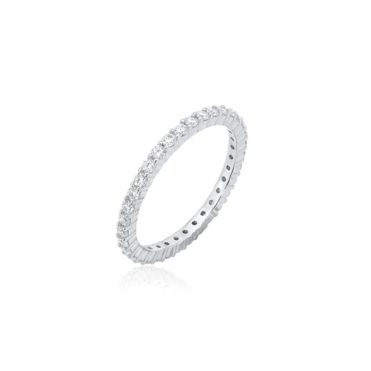 Sterling Silver Moissanite  Eternity Ring