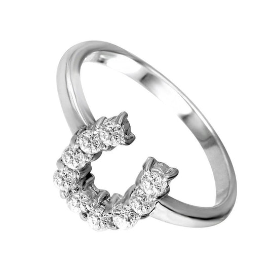 Lucky Horseshoe CZ Ring