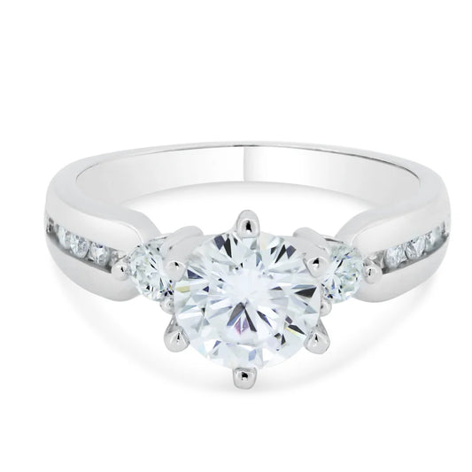 Sterling Silver Engagement Moissanite Ring