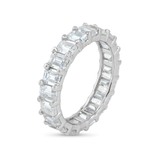 Square Moissanite Stone Eternity Band